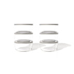 12 Piece Set (4 Cup / 32Oz) Round Glass Storage Containers With Lids, Grey