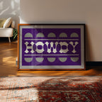 Purple and Silver Howdy Home Decor Art Print
