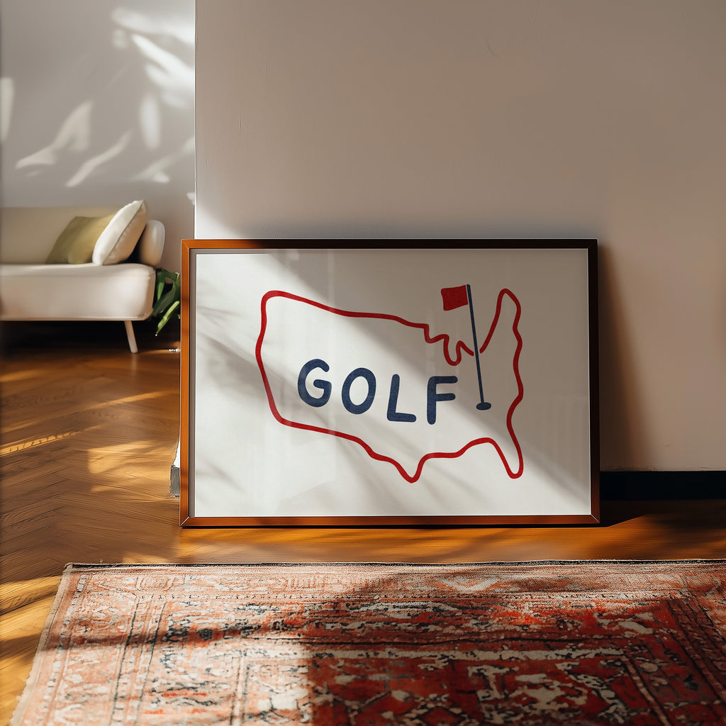 Golf Poster USA Golf Print