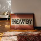 Howdy Art Print Poster Monochromatic Ombre Rust Print