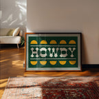 Green and Gold Howdy Home Decor Art Print