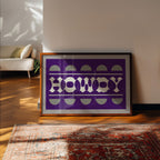 Purple and Silver Howdy Home Decor Art Print