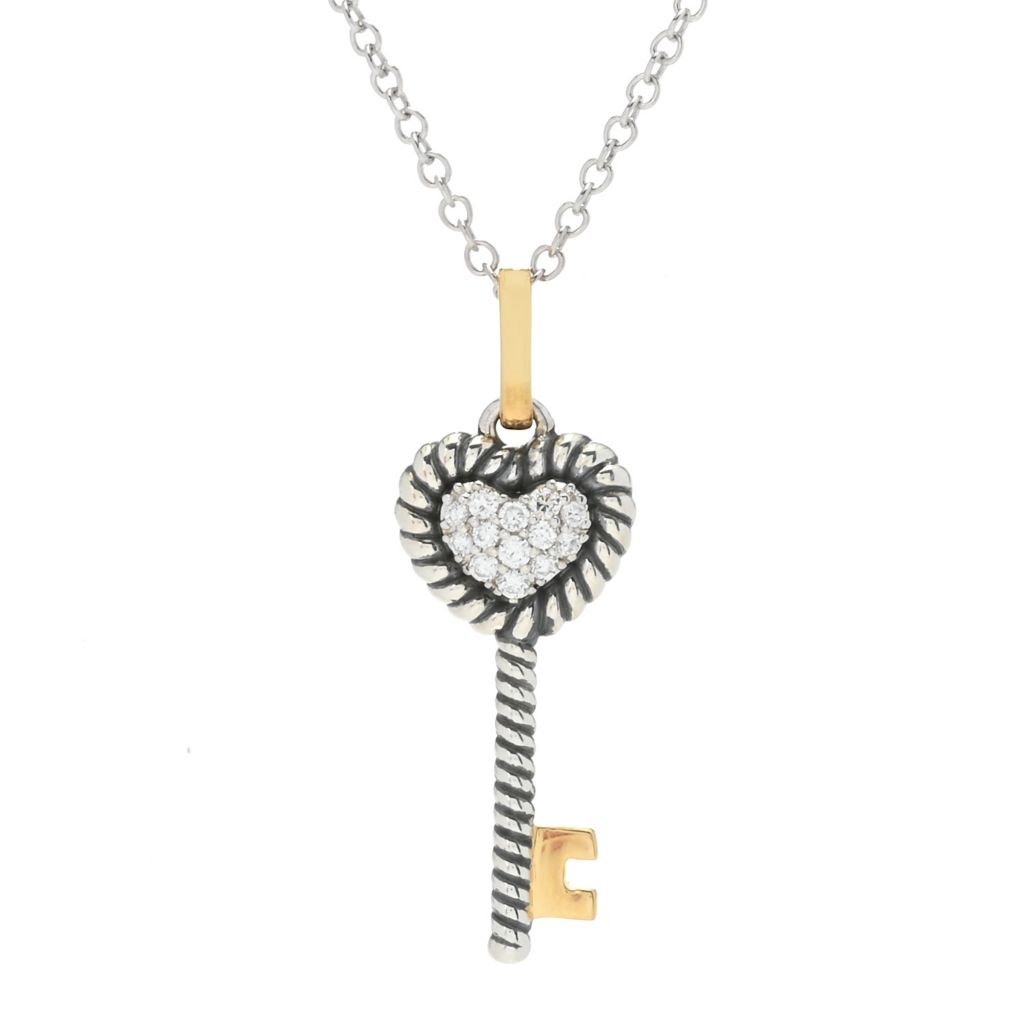 Melodia Diamonds 18K Vermeil 0.20ctw Lab Grown Diamond Key Pendant w/ Chain