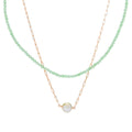 Perlaviva 10-10.5mm Cultured Pearl & Gem Double Strand Paperclip Necklace