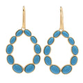 Verona Gioielli 18K Gold Plated Turquoise Pear Shape 1.75" Drop Earrings