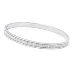 Verona Gioielli 18K Gold Plated or Sterling Silver Glitter Bangle Bracelet