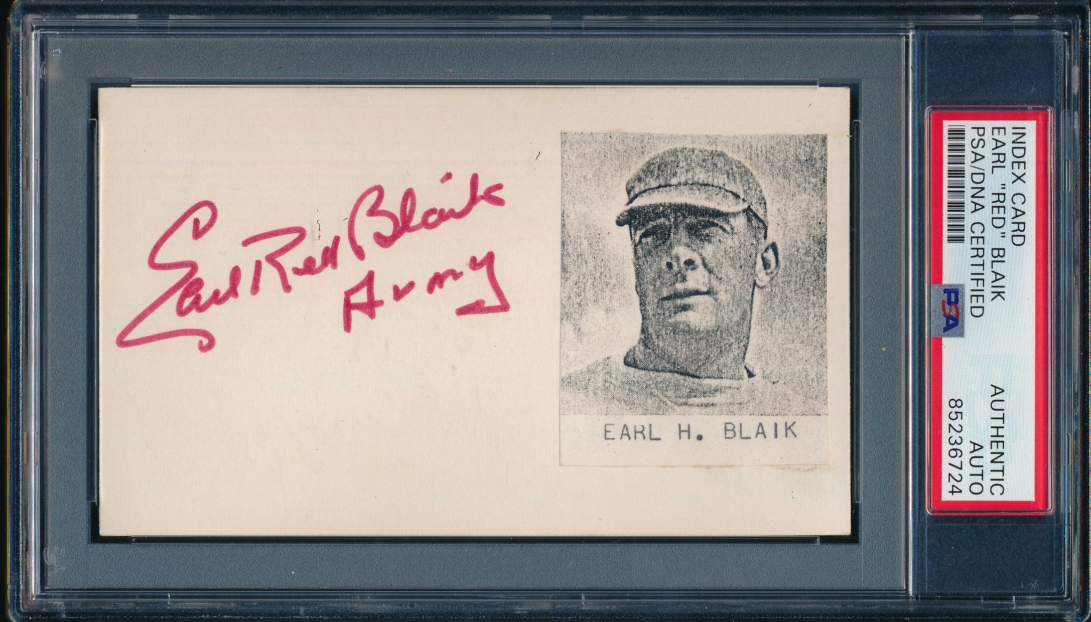 Earl "Red" Blaik CFB HOF Signed/Auto Cut on 3x5 Index Card Army  PSA/DNA 188296