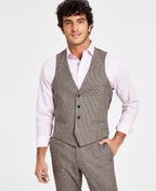 Bar III Mens Slim Fit Check Suit Vest