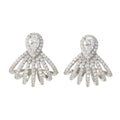 Brilliante Platinum Plated 3.03 DEW Simulated Diamond Ear Cuff Drop Earrings