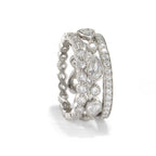 Brilliante Platinum Plated 4.46 DEW Simulated Diamond Set of 3 Stack Rings