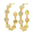 Zoey Blush Choice of Plating 0.38ctw Pave Diamond Station Hoop Earrings