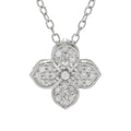 Zoey Blush Platinum Plated 0.40ctw Round Diamond Modified Cross Pendant