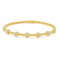 Zoey Blush Choice of Plating 1.02ctw Pave Diamond Station Bangle Bracelet