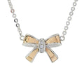 Artisan Silver by Samuel B. 18K Gold Accented White Topaz Bow Necklace