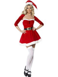 Women's Fever Santa Babe Adult Costume Dress Shrug Hat Size Large