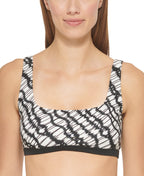 DKNY Women s Printed Square Neck Bikini Top Swimsuit Black Size X-Small