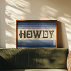 Howdy Art Print Poster Monochromatic Ombre Blue Print