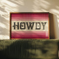 Howdy Art Print Poster Monochromatic Ombre Pink Print