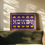 Purple and Gold Howdy Home Decor Art Print
