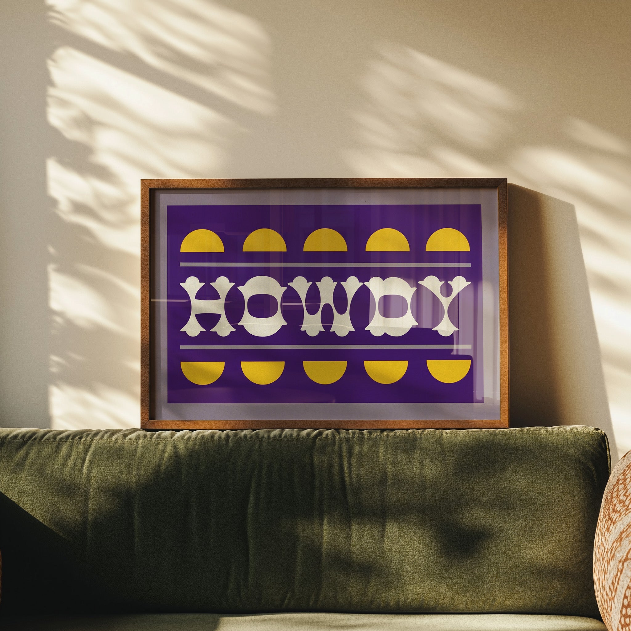 Purple and Gold Howdy Home Decor Art Print