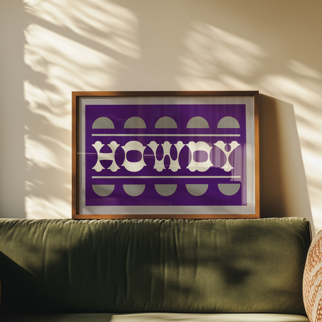 Purple and Silver Howdy Home Decor Art Print