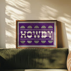 Purple and Silver Howdy Home Decor Art Print