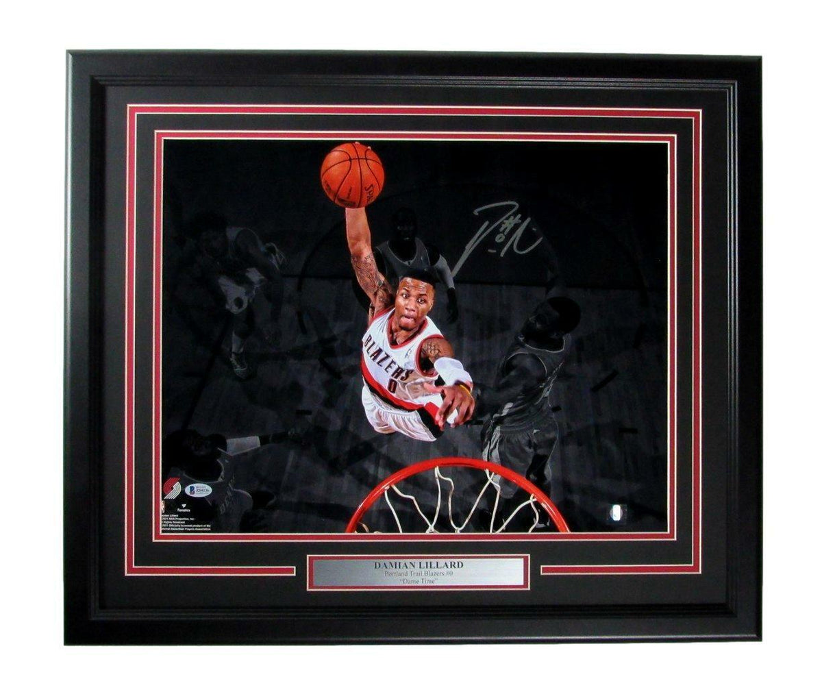 Damian Lillard Trail Blazers Signed/Auto 16x20 Photo Framed Beckett 164301