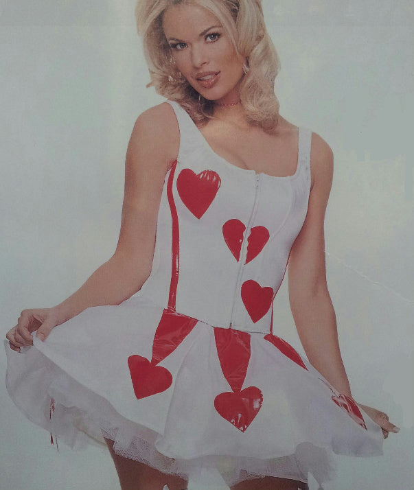 Womens Heart Valentine's Day Corset and Skirt Adult Costume Size M/L