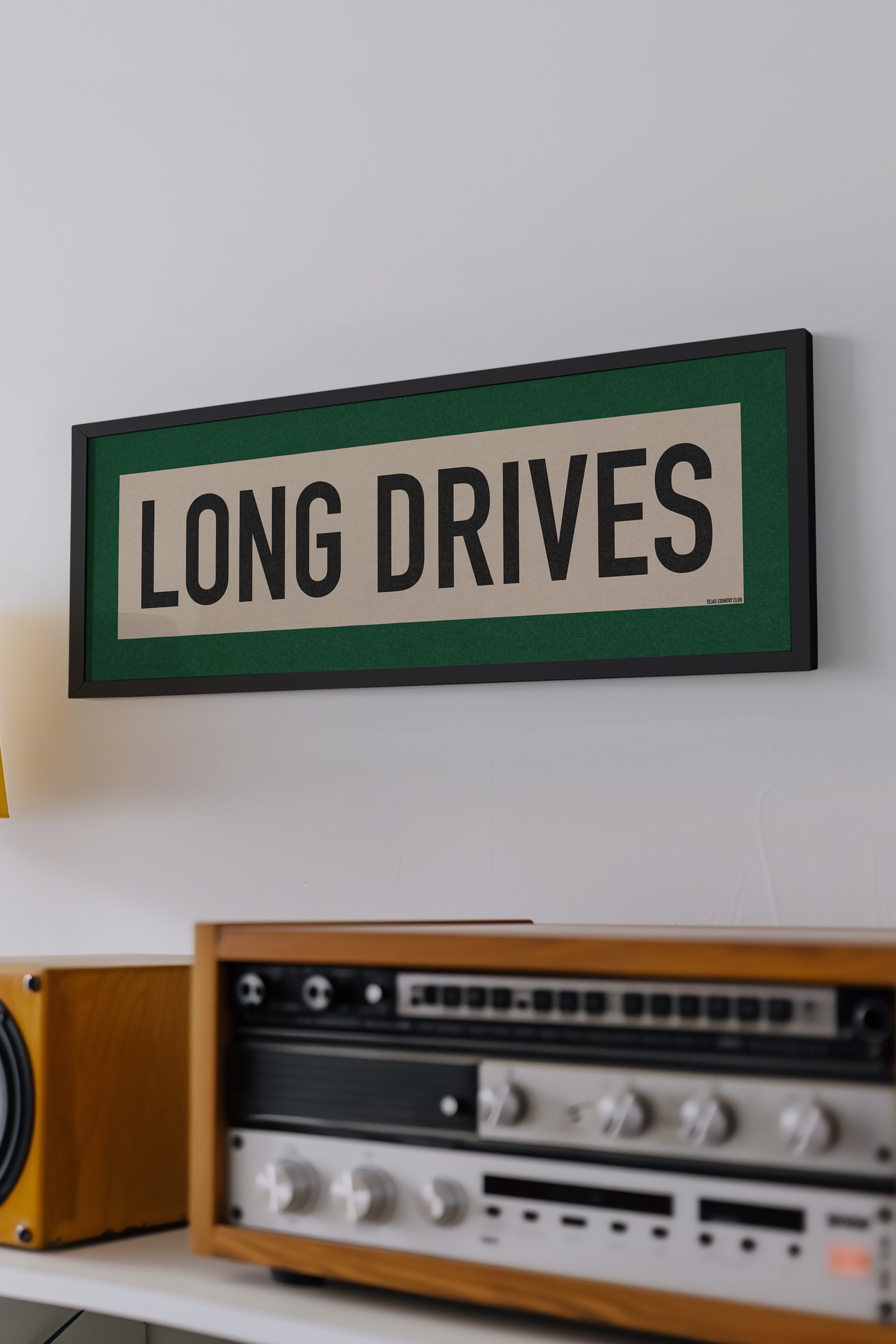 Framed Long Drives Golf Art Scroll Sign