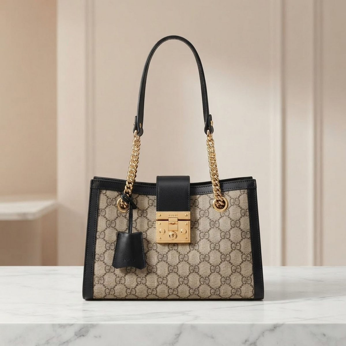 Gucci Padlock · GG Canvas · Chain Shoulder Bag