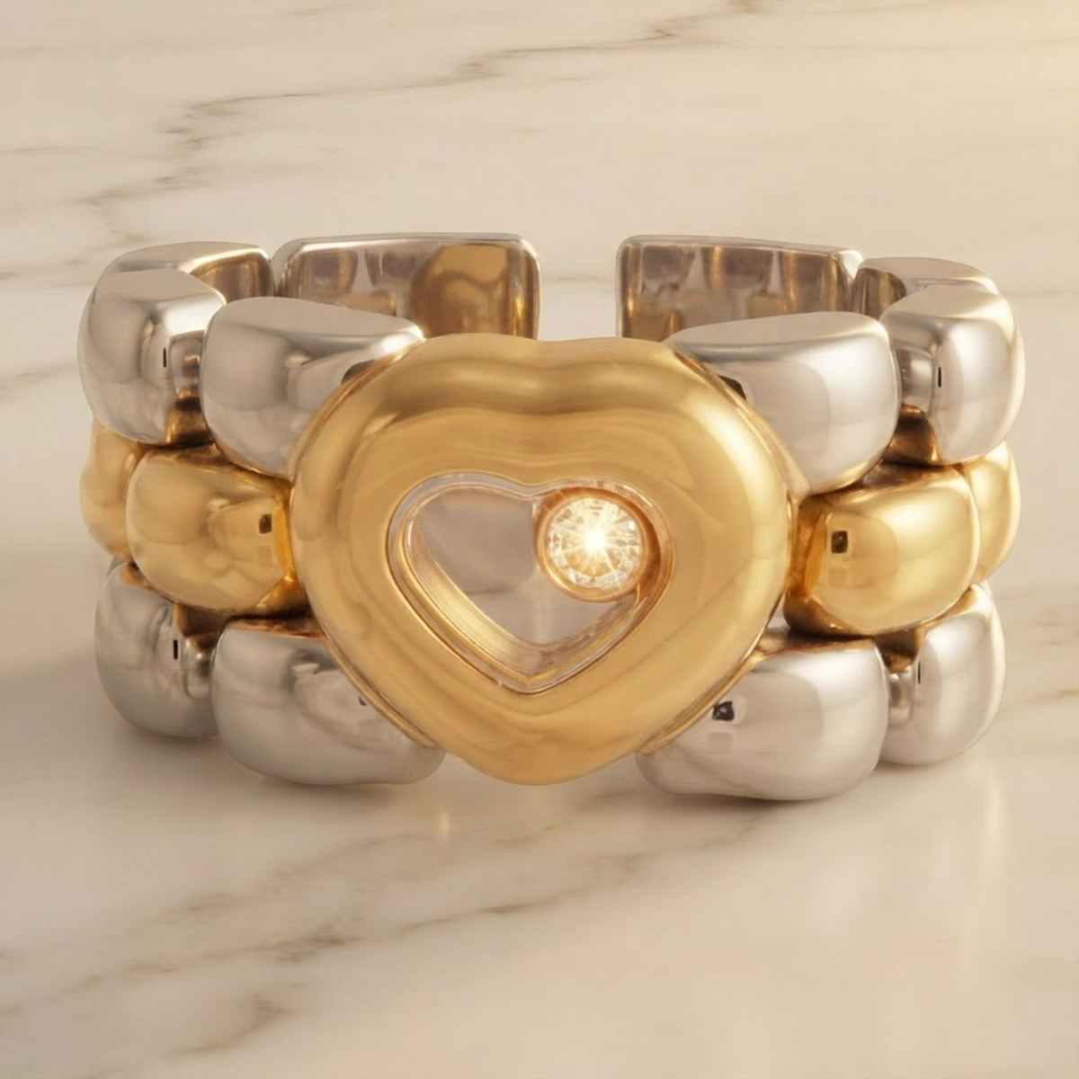 Chopard Happy Diamond Ring · 18K Yellow Gold