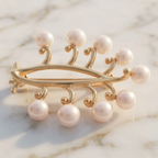 Mikimoto Pearl Brooch · 18K Yellow Gold