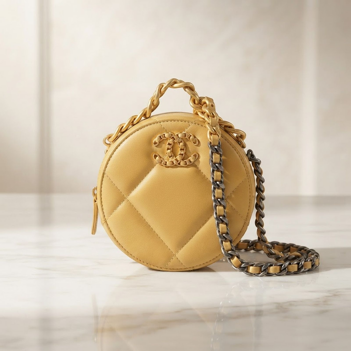 Chanel C19 Round Clutch · Lambskin