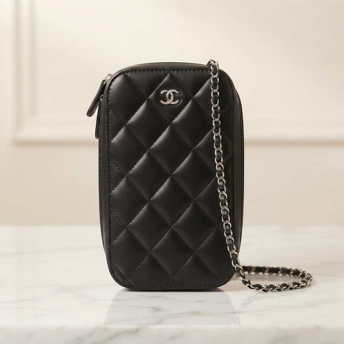 Chanel CC Phone Bag · Calfskin · Chain Strap