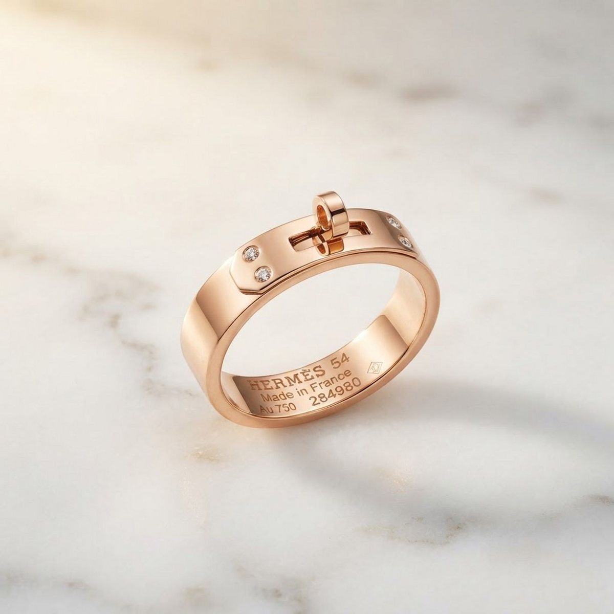 Hermès Kelly Ring · 18K Rose Gold · Diamond