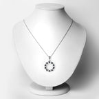 1.30 Carat Genuine Blue Sapphire and White Topaz .925 Sterling Silver Pendant