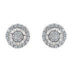 Sterling Silver Diamond Cluster Earrings (1 cttw, I-J Color, I2-I3 Clarity)
