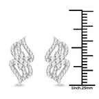 0.68 Carat Genuine White Diamond 14K White Gold Earrings (G-H Color, SI1-SI2 Clarity)