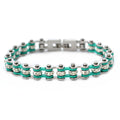 SK2021  Mini Size Two Tone Silver Aquamarine With White