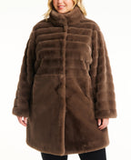 Jones New York Plus Size Faux Fur Coat