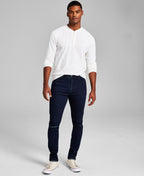 Mens Pearson Ripped Dark Wash Skinny Jeans