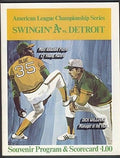1972 ALCS Program Oakland A's Athletics Detriot Tigers Vida Blue
