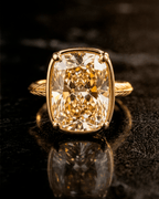 Sterling Silver Elongated Cushion Light Yellow CZ Cocktail Ring