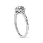 Sterling Silver 1/5 Cttw Diamond Round Motif Halo Ring