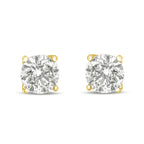 14K Yellow Gold 1.0 Cttw Lab Grown Diamond Solitaire Stud Earrings