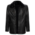 Button Up Plush Collar Jacket // Black