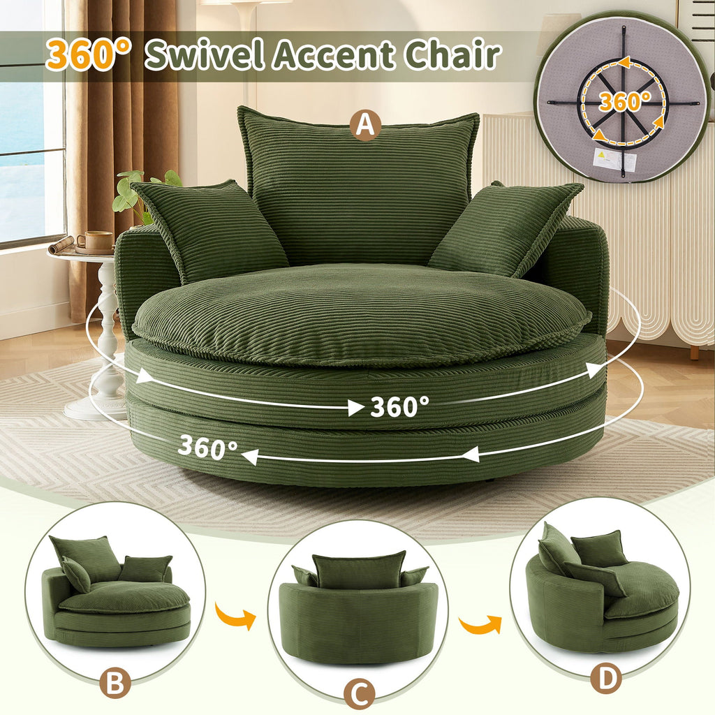 360° Swivel Accent Barrel Chair