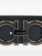 Ferragamo Men Semi-Matt Grained Leather Reversible Gancini Belt