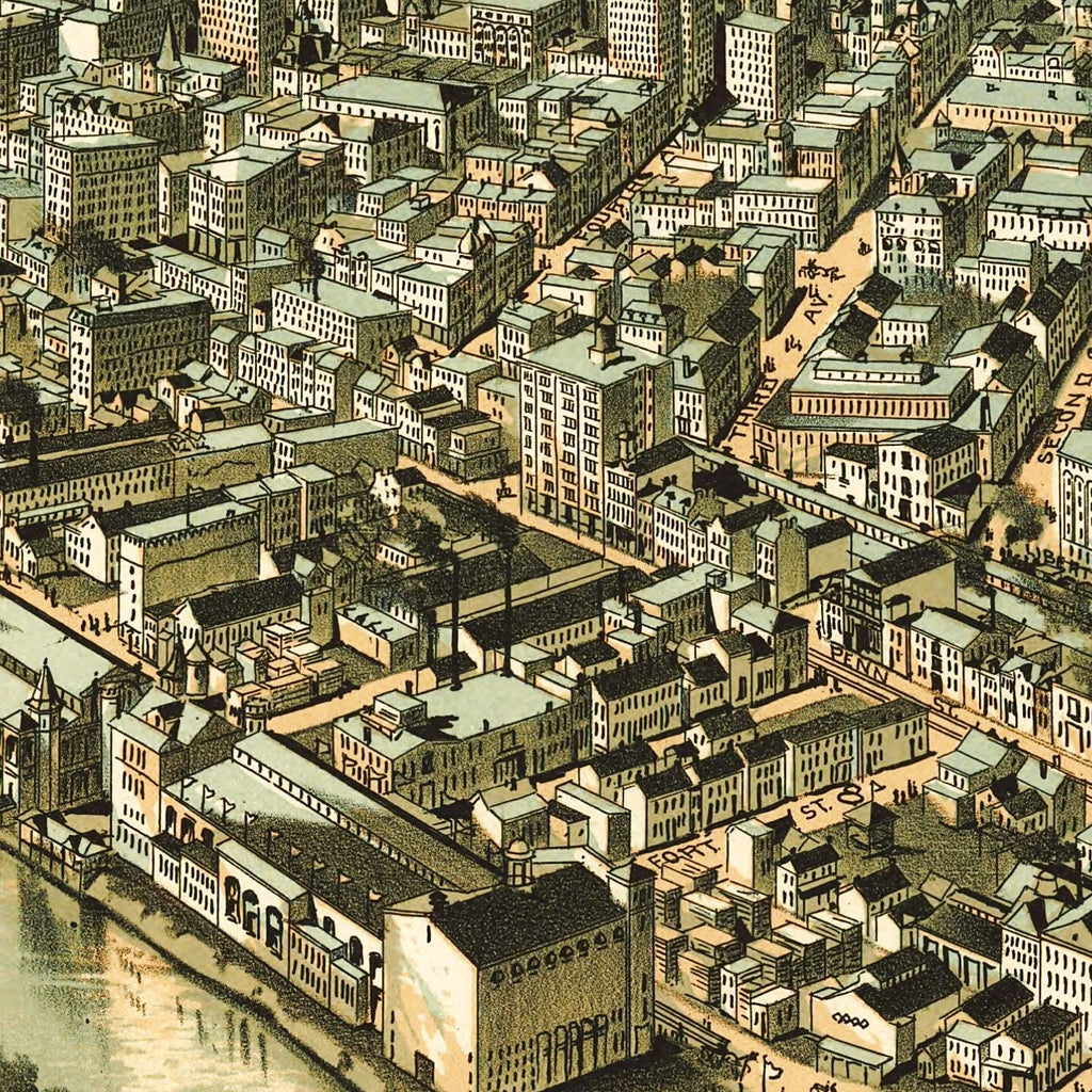 Vintage Map of Pittsburgh, Pennsylvania 1902
