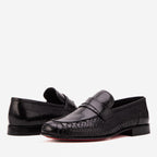 The Aurelio Black Python & Baby Buffalo Leather Penny Loafer